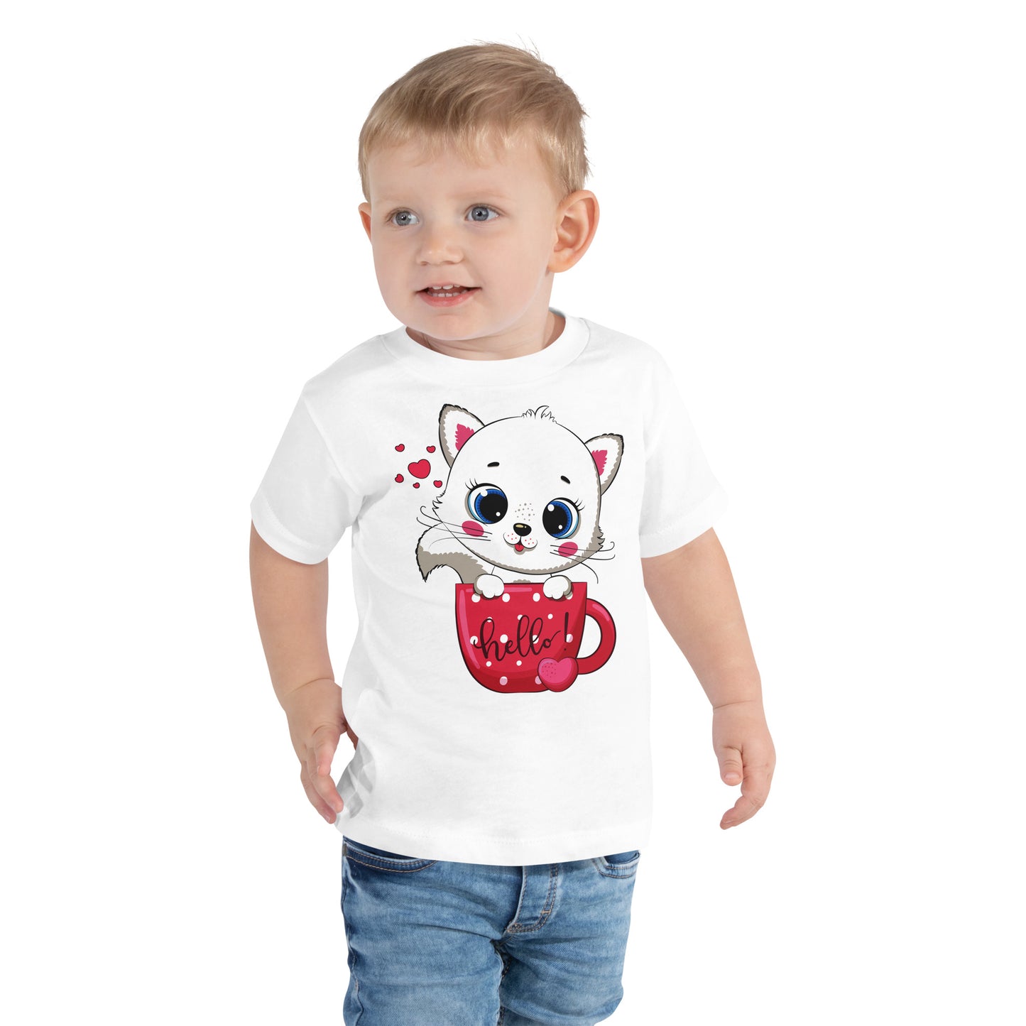 Cute Kitty Cat Inside Cup T-shirt, No. 0318