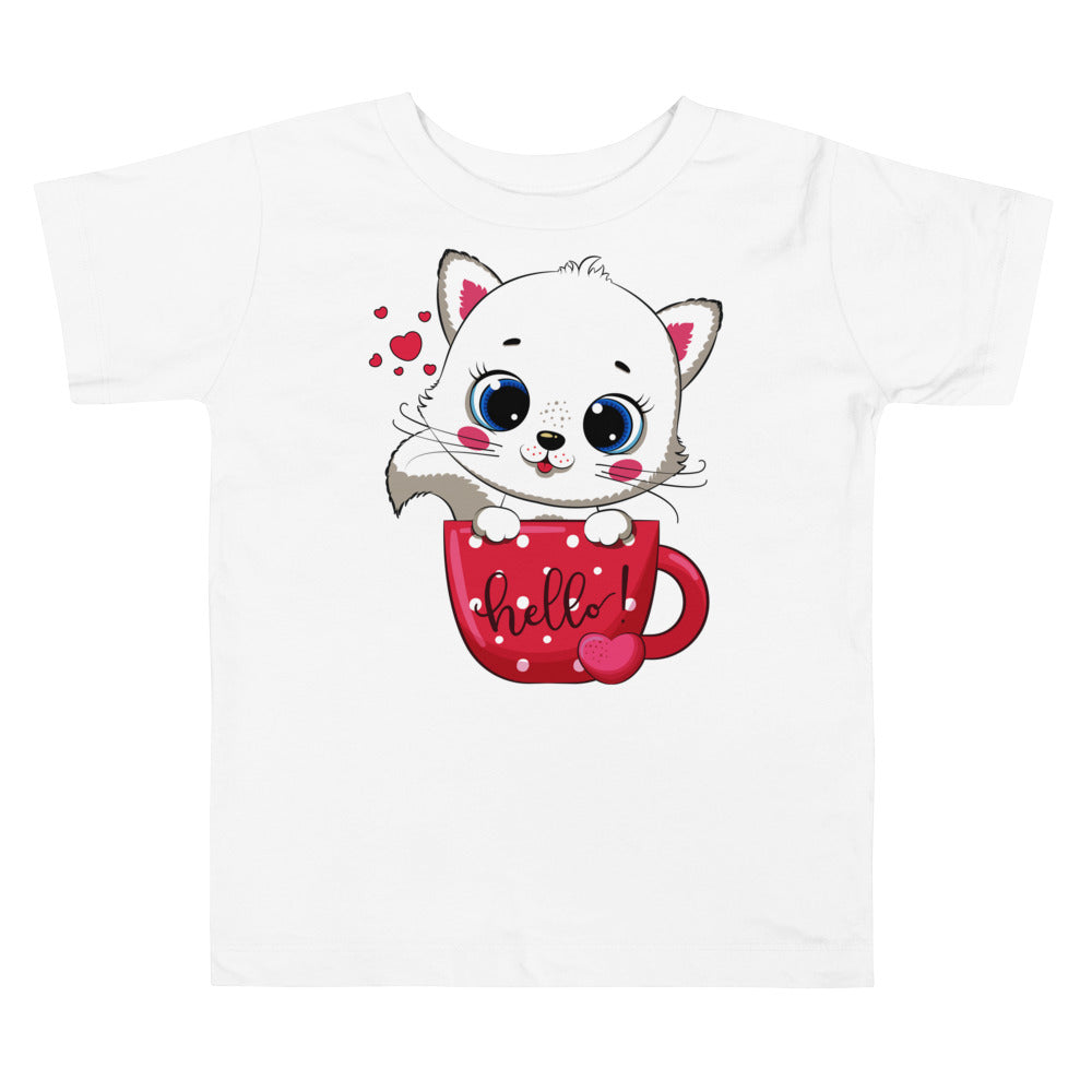 Cute Kitty Cat Inside Cup T-shirt, No. 0318