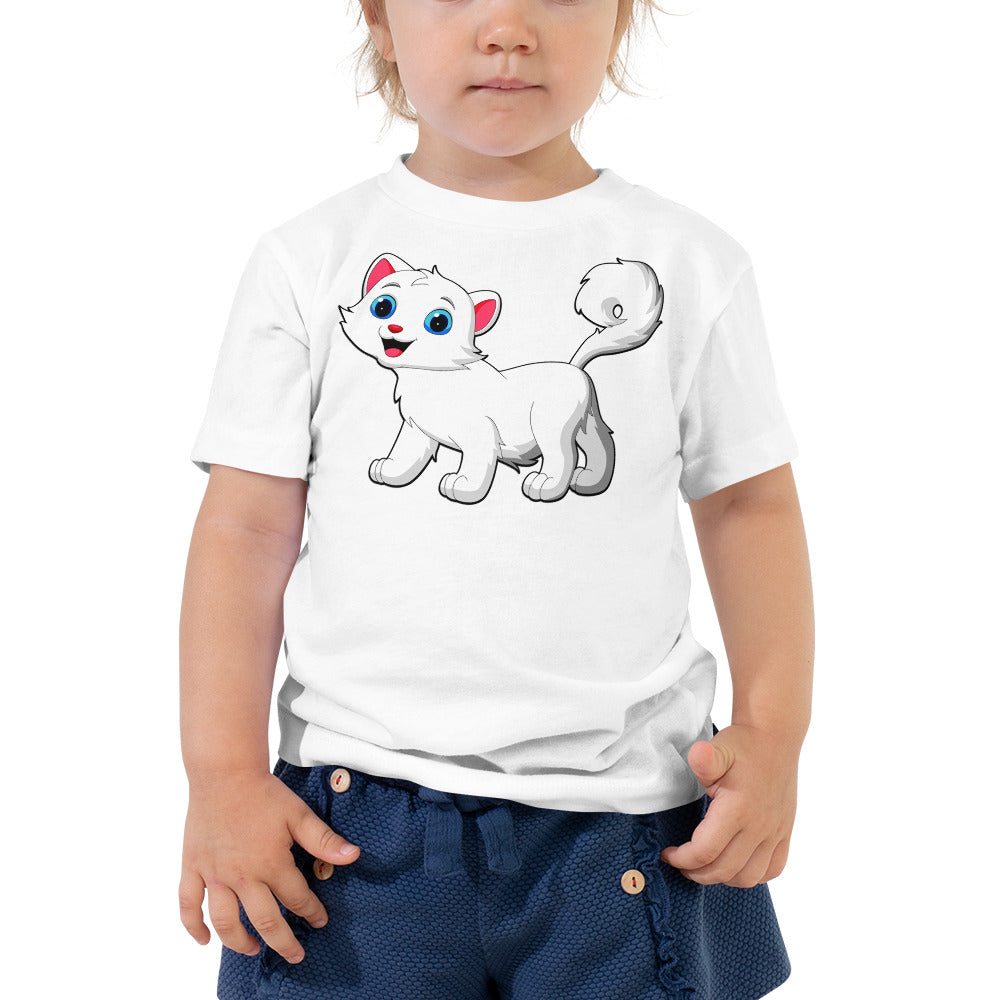 Cool White Cat T-shirt, No. 0135