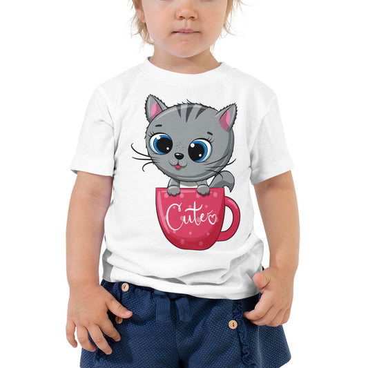 Cute Baby Cat Inside Cup T-shirt, No. 0268