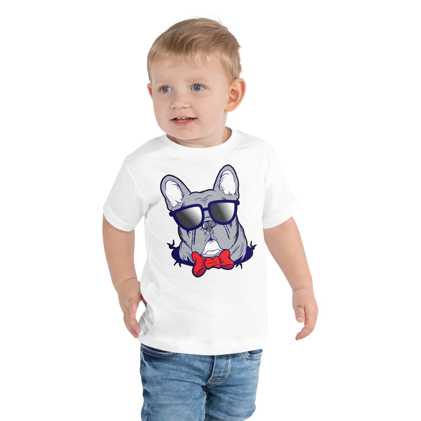 Cool French Bulldog Dog with Glasses T-shirt, No. 0579