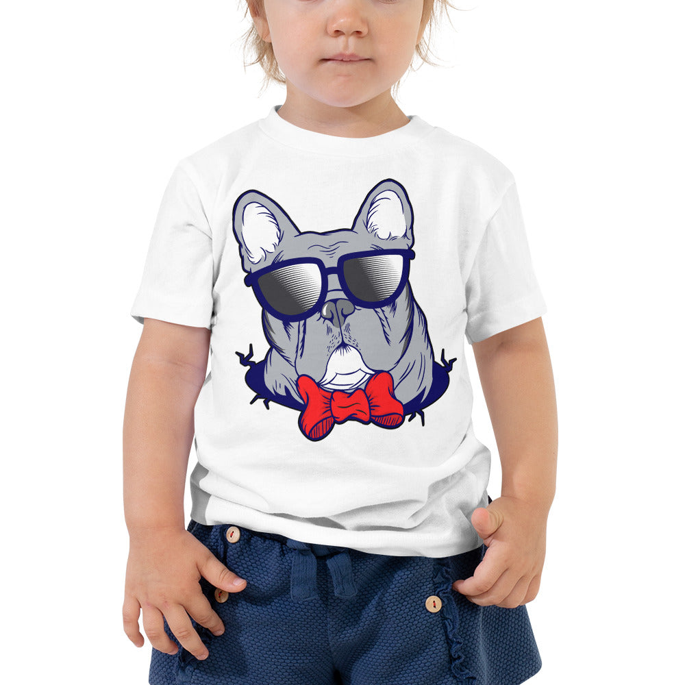 Cool French Bulldog Dog with Glasses T-shirt, No. 0579