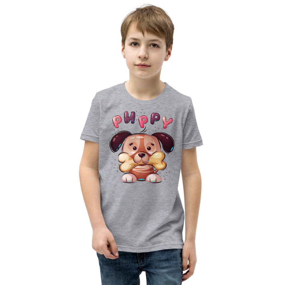 Funny Puppy Dog with Bone, T-shirts, No. 0444