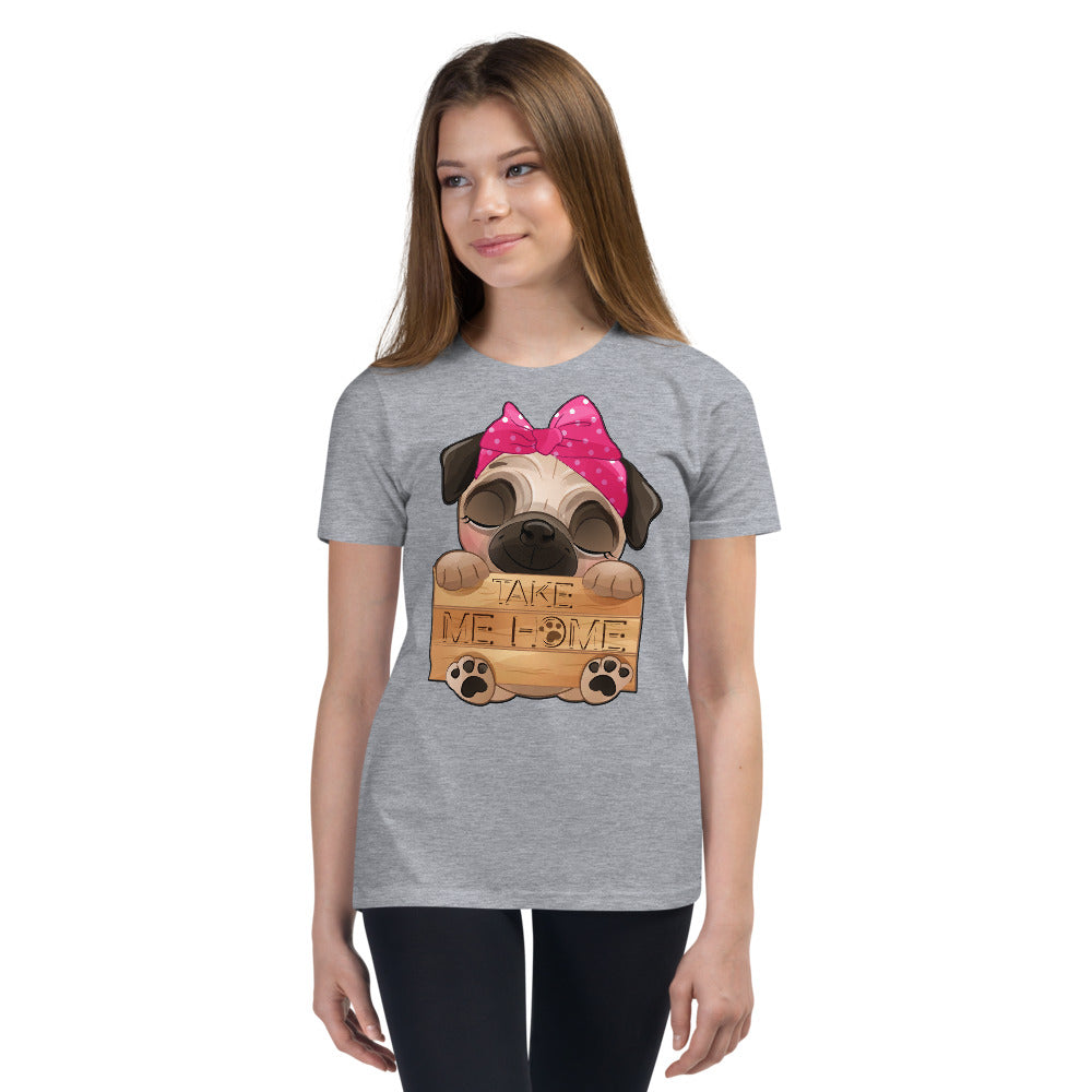 Funny Pug Dog Holding Board, T-shirts, No. 0434