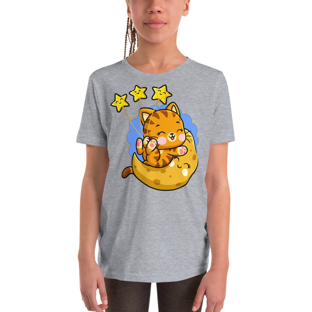 Funny Cat Playing on the Moon, T-shirts, No. 0401