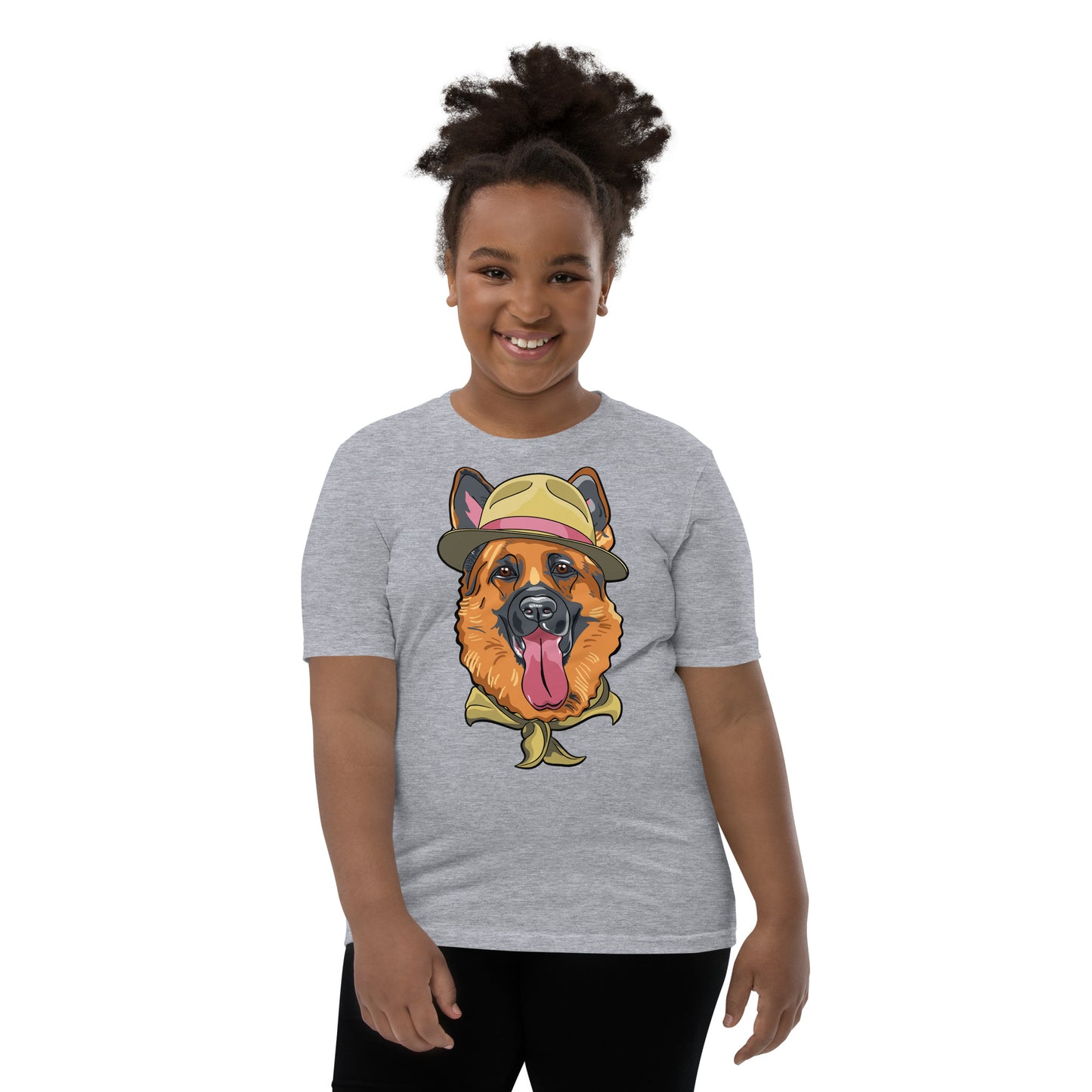 Cute German Shepherd Dog with Hat T-shirt, No. 0202