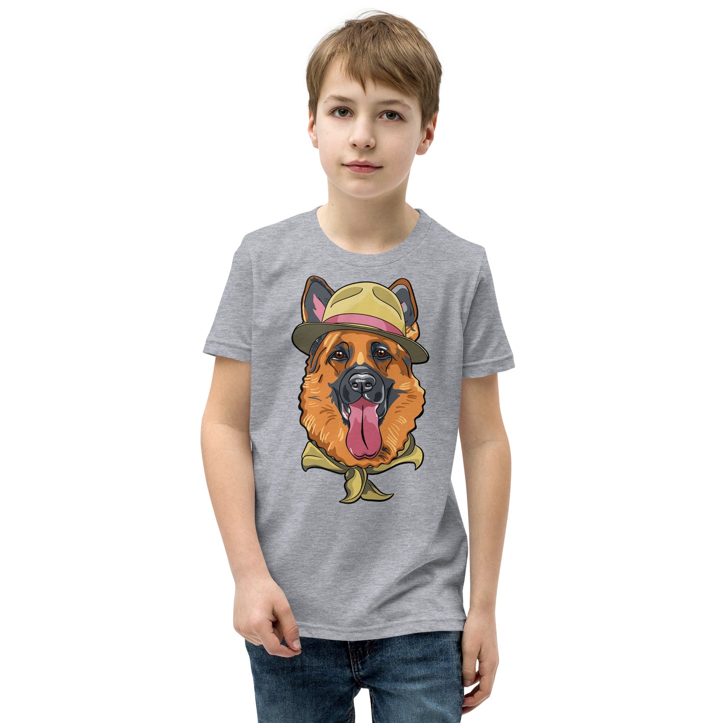 Cute German Shepherd Dog with Hat T-shirt, No. 0202