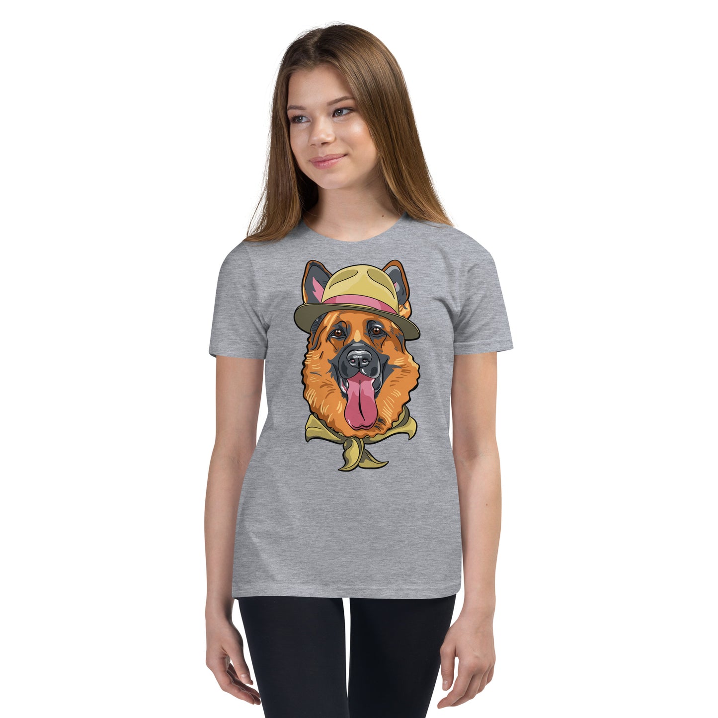 Cute German Shepherd Dog with Hat T-shirt, No. 0202