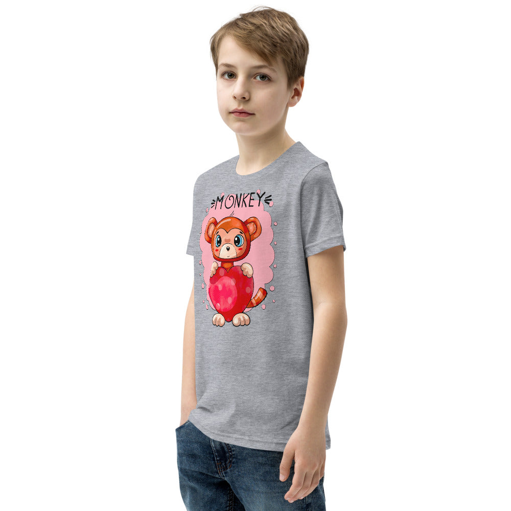 Funny Monkey with Heart, T-shirts, No. 0433