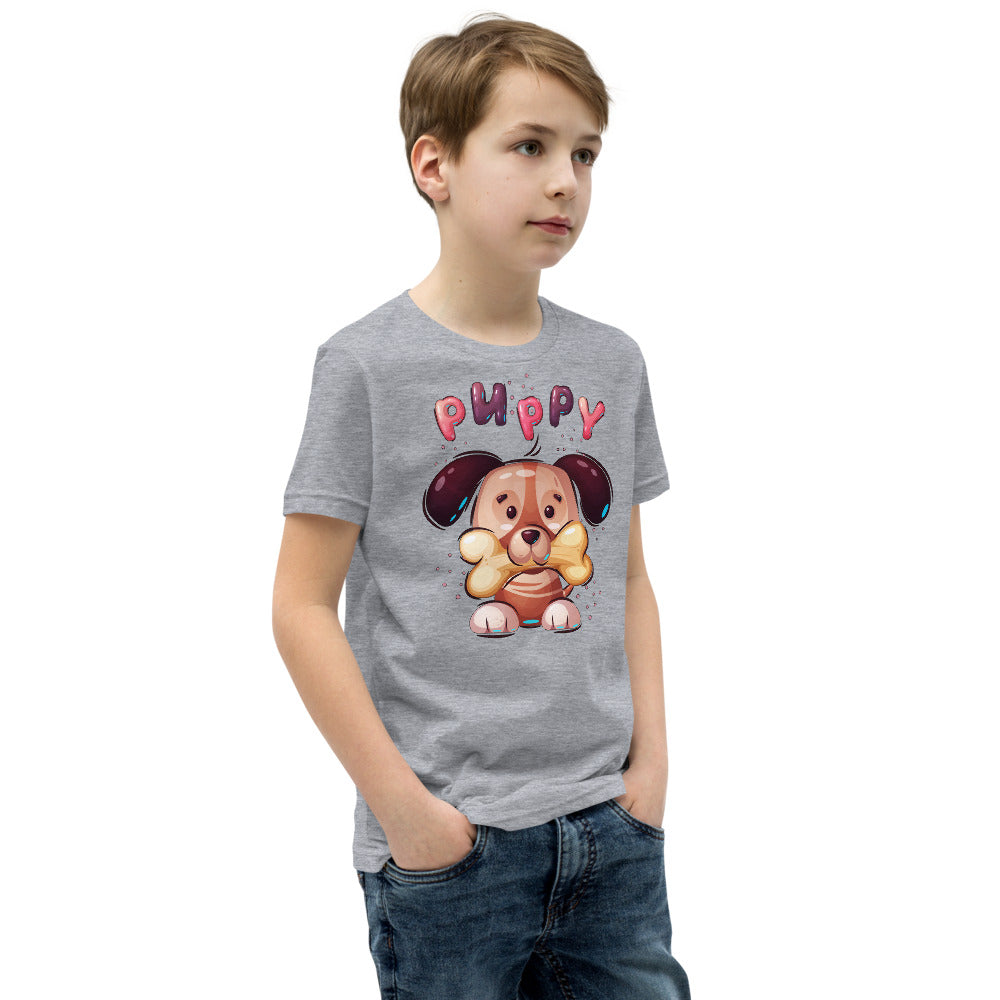 Funny Puppy Dog with Bone, T-shirts, No. 0444