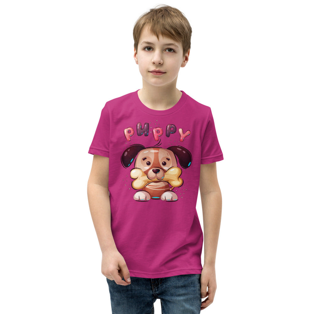 Funny Puppy Dog with Bone, T-shirts, No. 0444