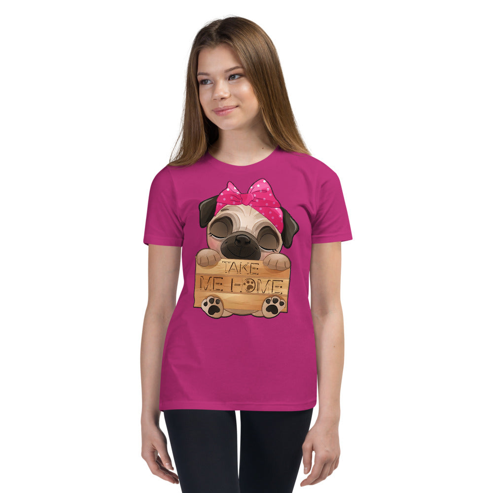 Funny Pug Dog Holding Board, T-shirts, No. 0434