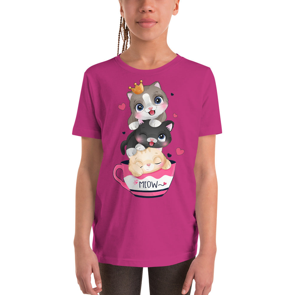 Funny Kitten Cats Playing inside Cup, T-shirts, No. 0420