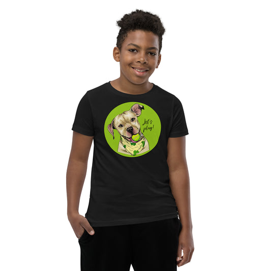 Funny American Pit Bull Terrier Dog with Tennis Ball T-shirt, No. 0558
