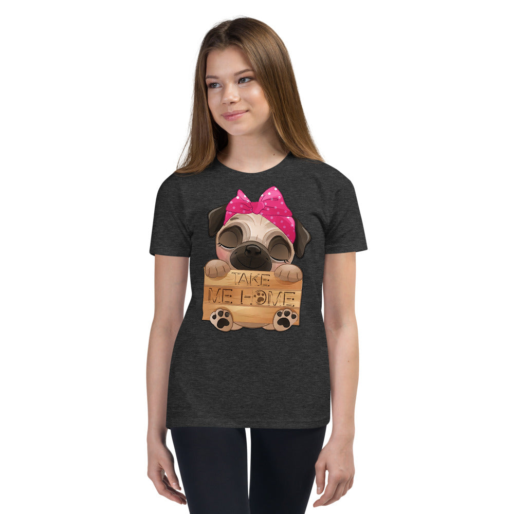 Funny Pug Dog Holding Board, T-shirts, No. 0434