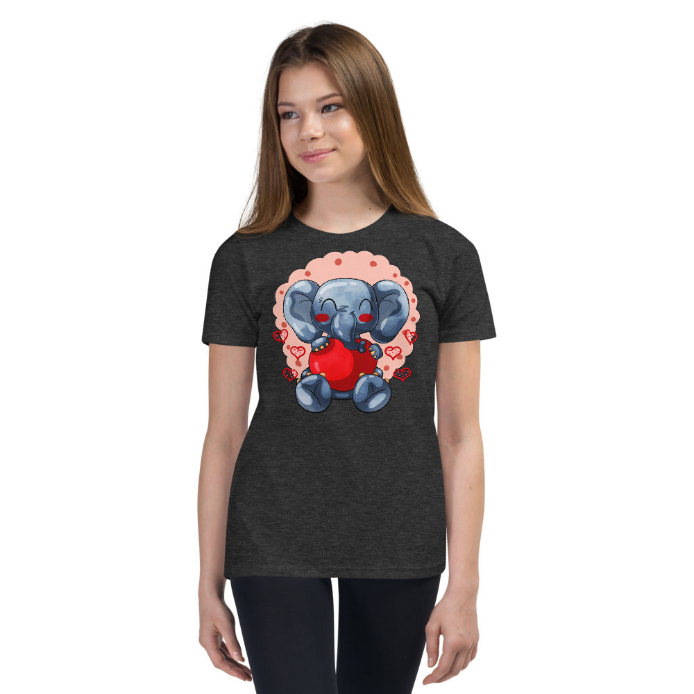 Funny Elephant with Heart, T-shirts, No. 0415