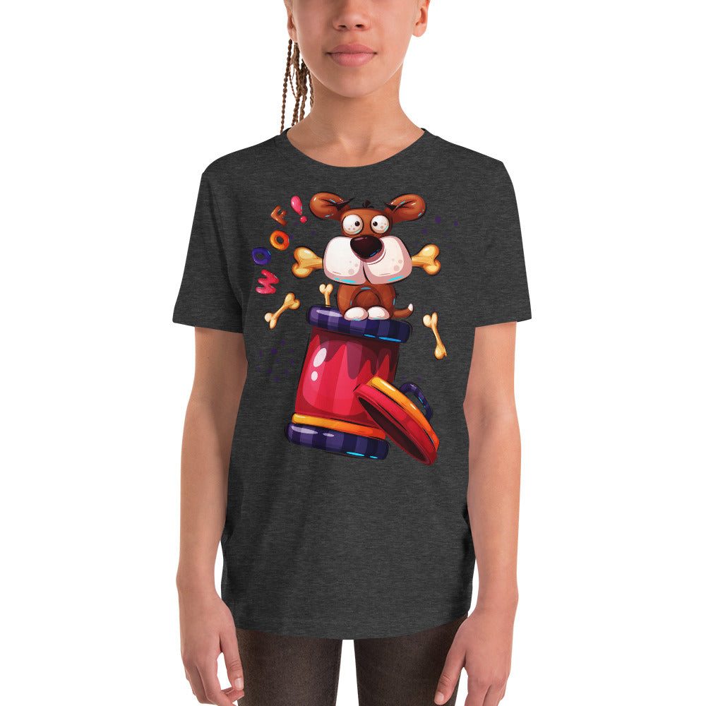 Funny Dog Playing with Bones, T-shirts, No. 0412