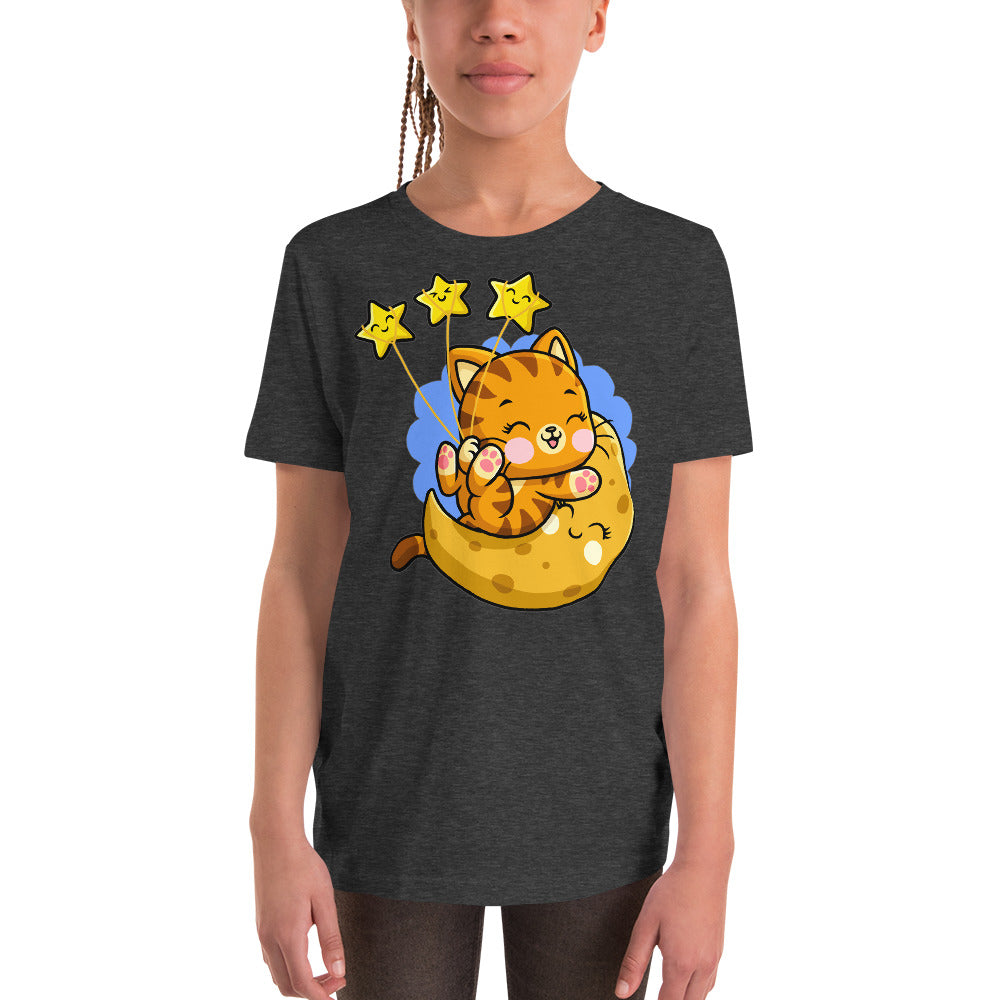 Funny Cat Playing on the Moon, T-shirts, No. 0401