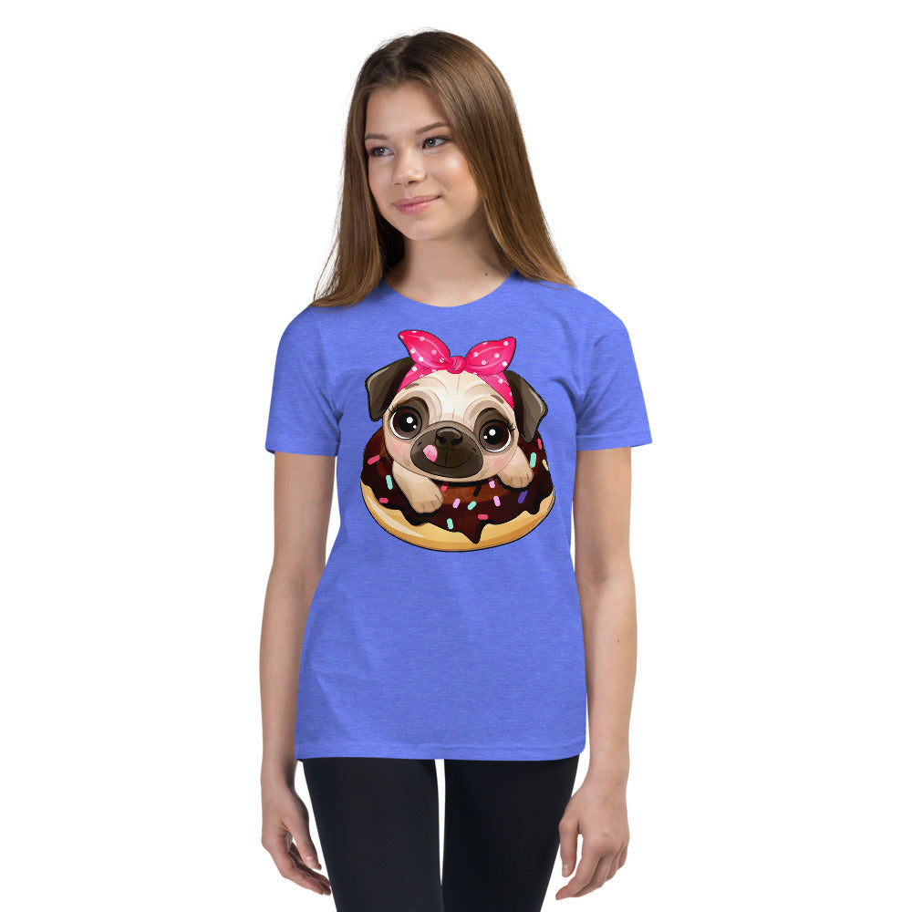 Funny Pug Dog Inside Donut, T-shirts, No. 0437