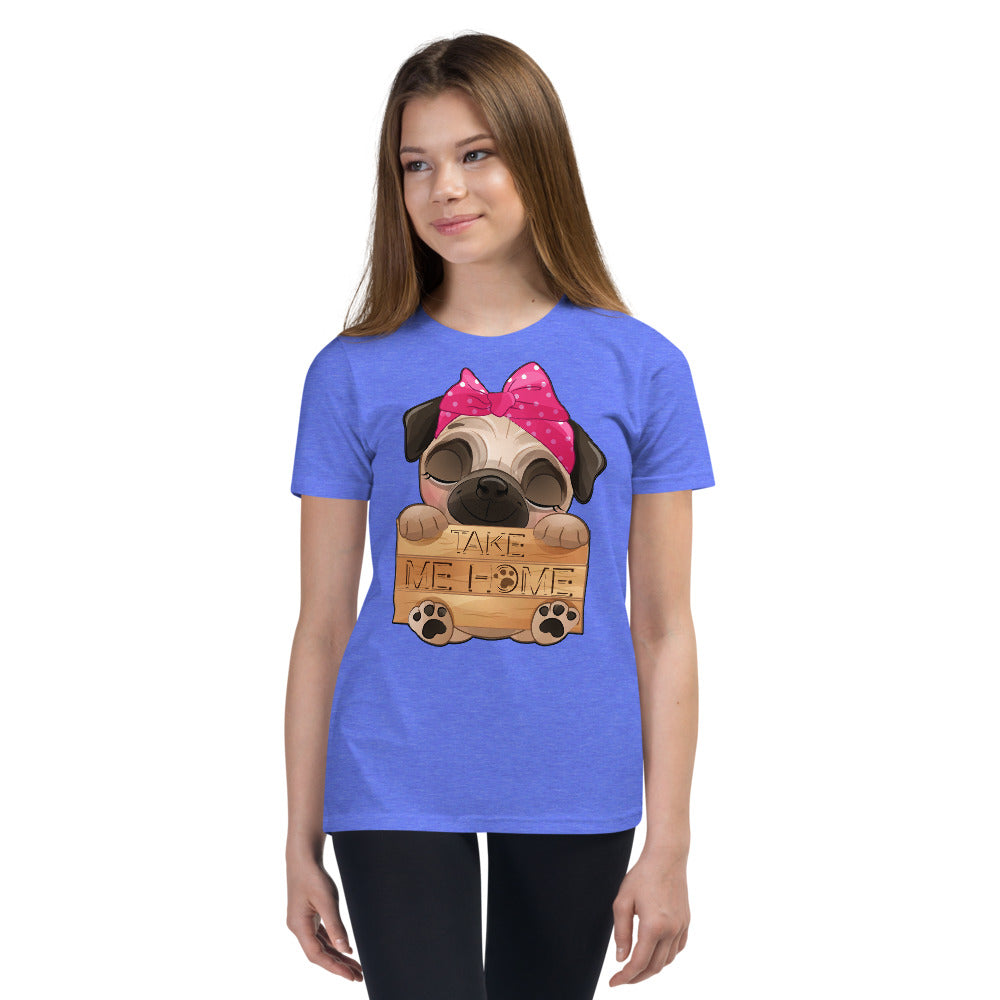 Funny Pug Dog Holding Board, T-shirts, No. 0434