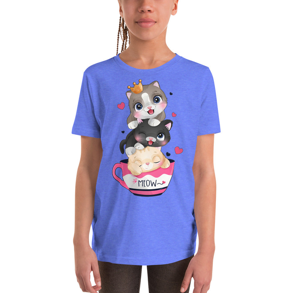 Funny Kitten Cats Playing inside Cup, T-shirts, No. 0420