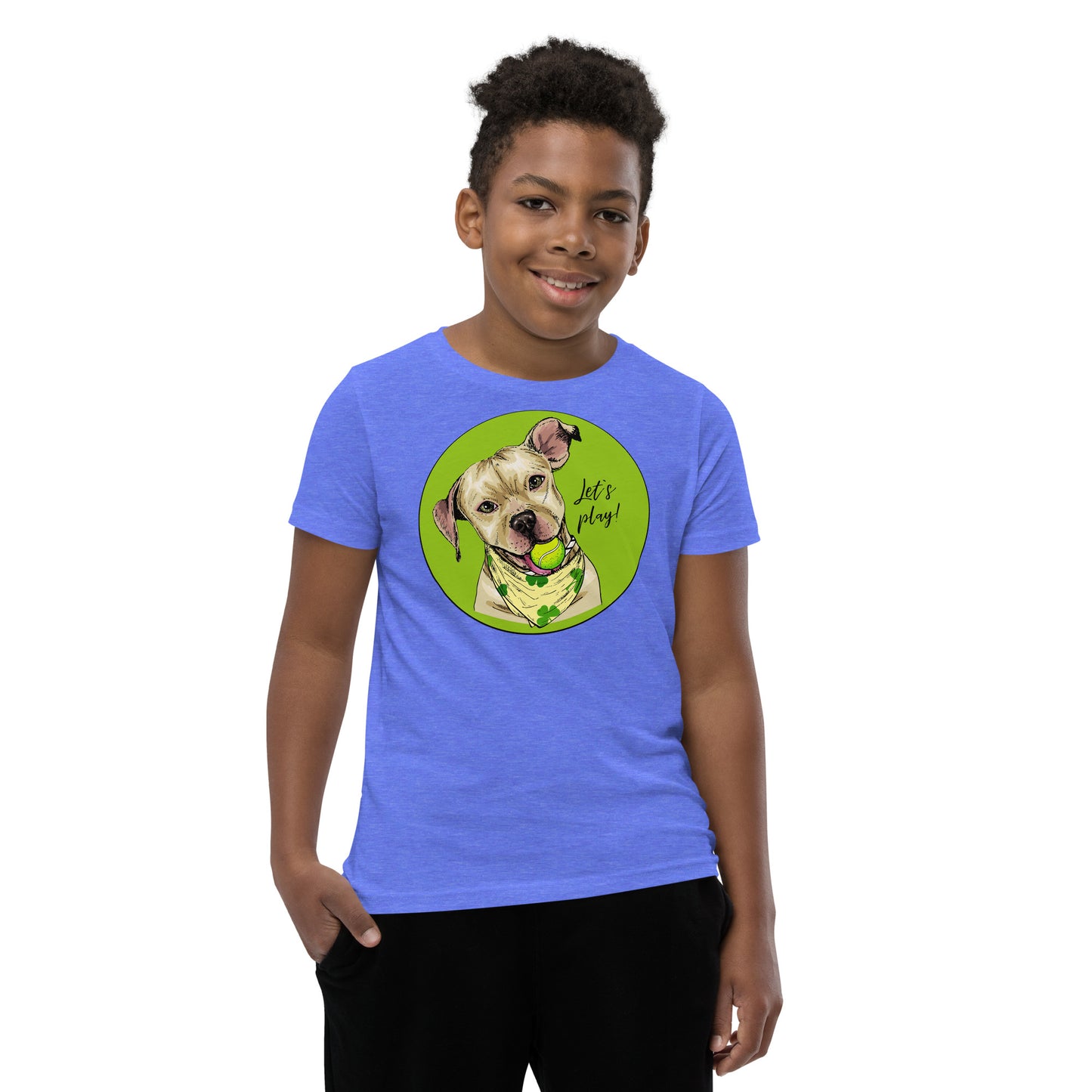 Funny American Pit Bull Terrier Dog with Tennis Ball T-shirt, No. 0558