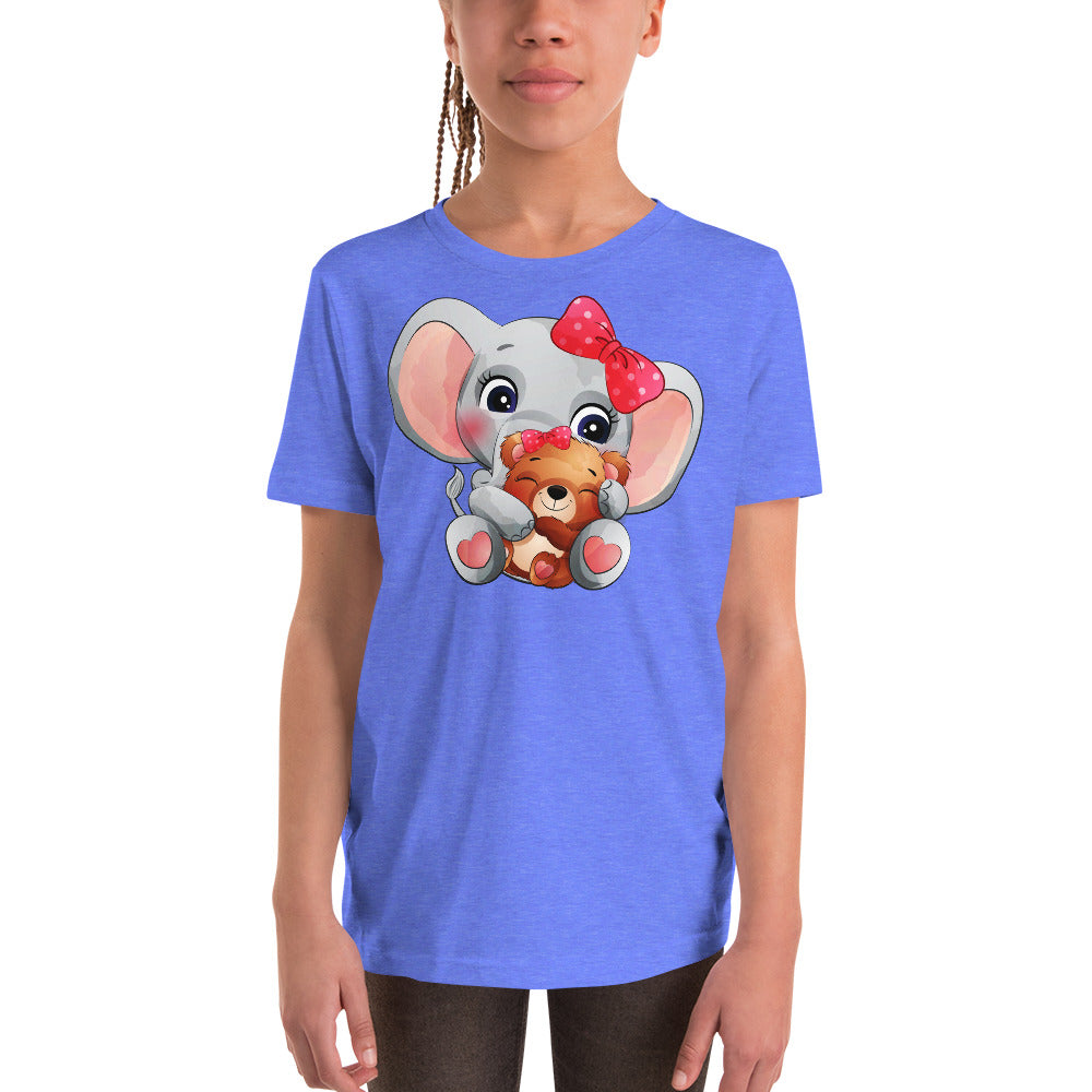 Cute Elephant with Little Bear T-shirt, No. 0012