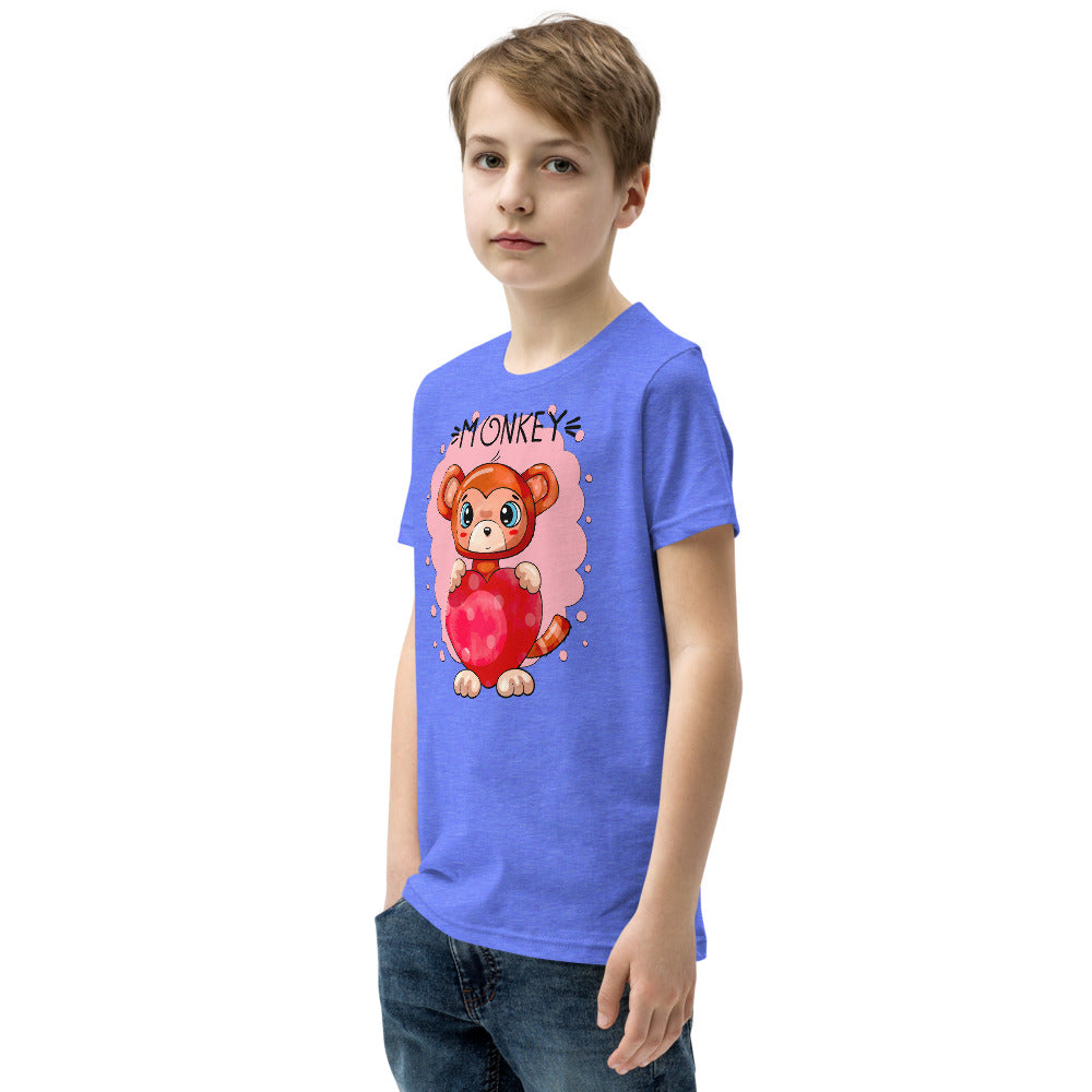 Funny Monkey with Heart, T-shirts, No. 0433