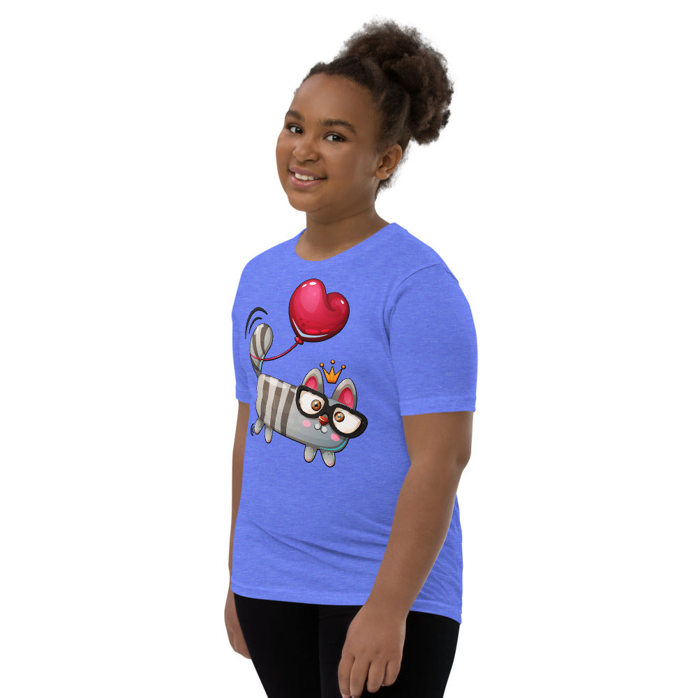 Funny Kitty Cat with Red Heart, T-shirts, No. 0426