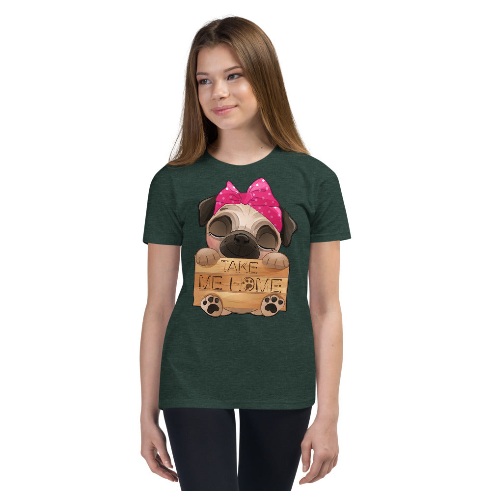 Funny Pug Dog Holding Board, T-shirts, No. 0434