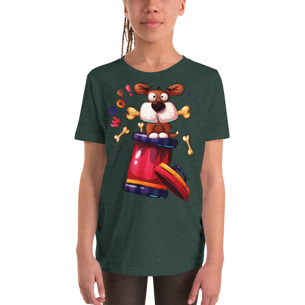 Funny Dog Playing with Bones, T-shirts, No. 0412