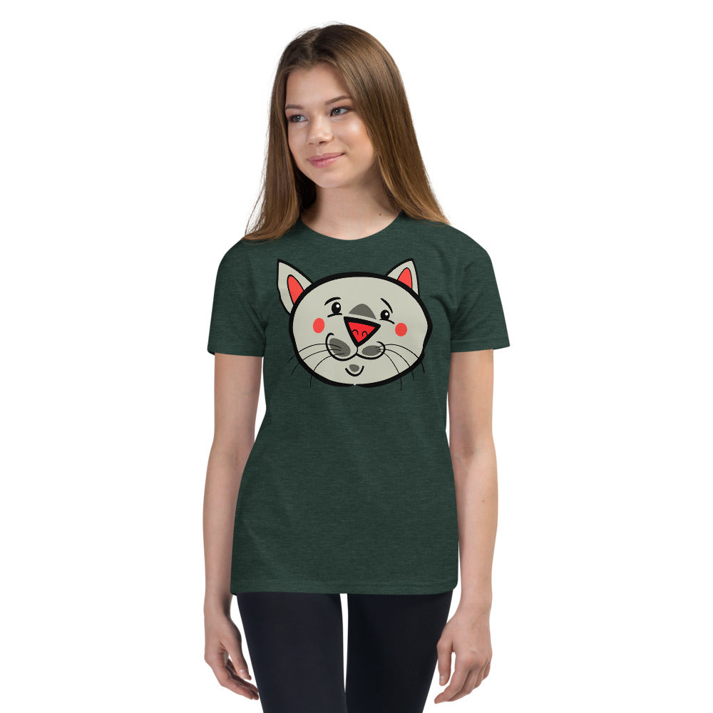 Funny Cartoon Cat Face, T-shirts, No. 0502