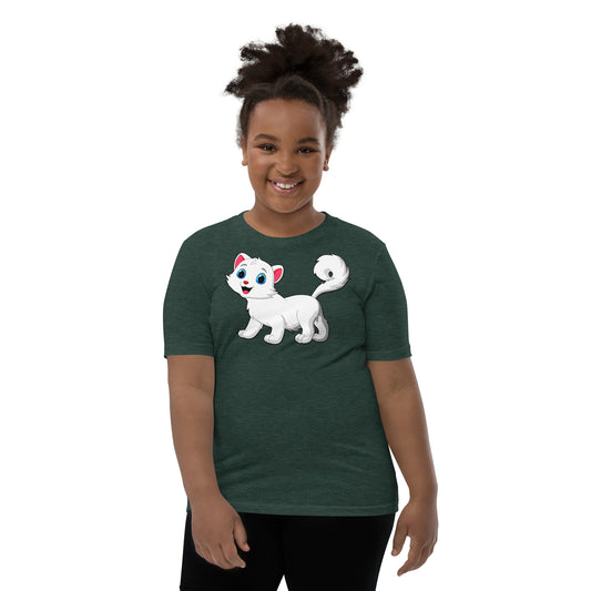 Cool White Cat T-shirt, No. 0135