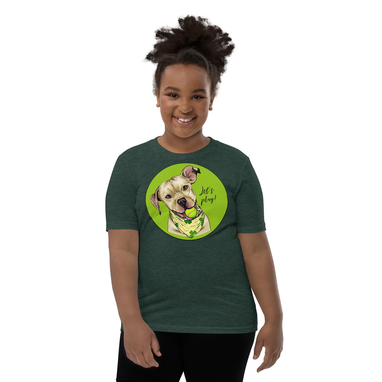 Funny American Pit Bull Terrier Dog with Tennis Ball T-shirt, No. 0558