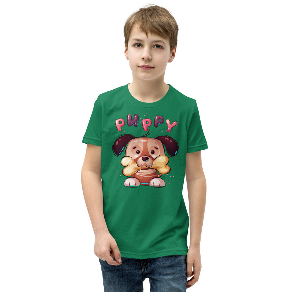 Funny Puppy Dog with Bone, T-shirts, No. 0444