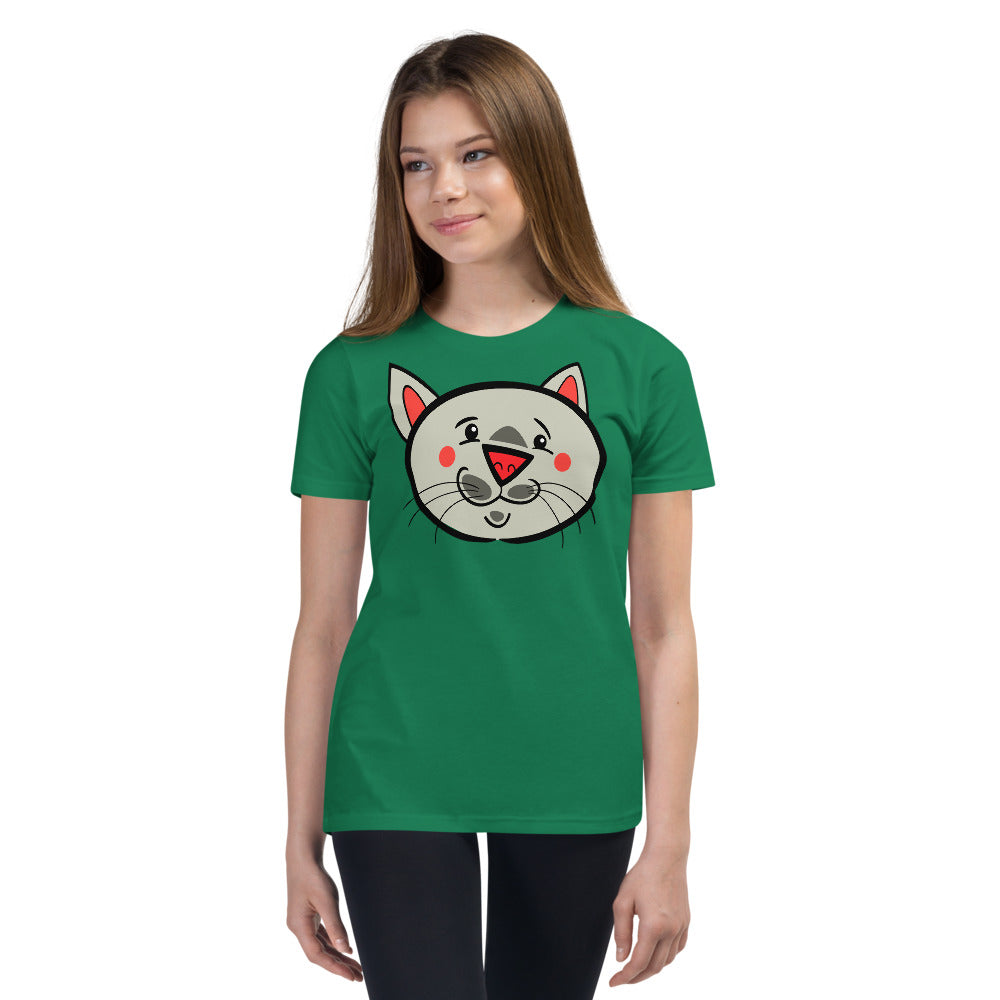 Funny Cartoon Cat Face, T-shirts, No. 0502