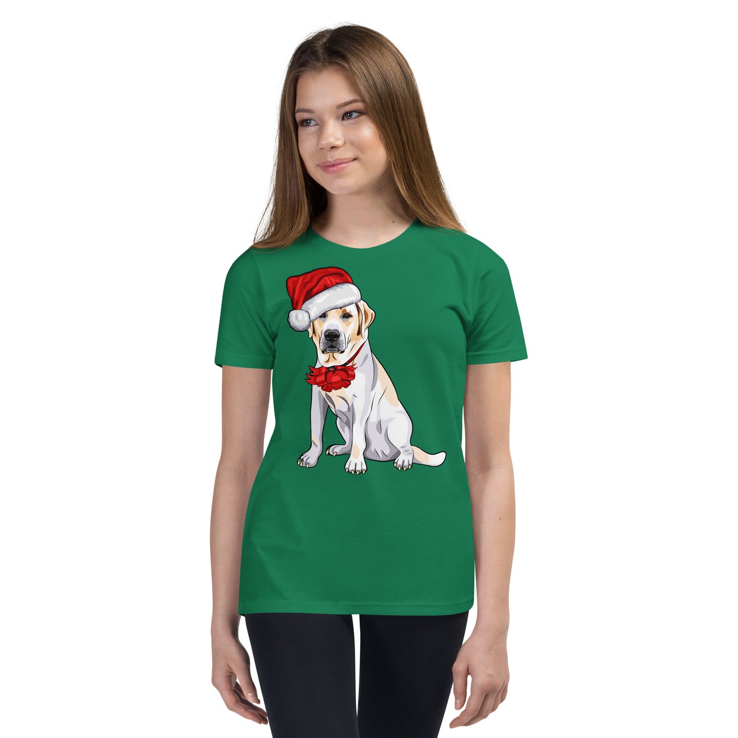 Cool Dog Wearing Santa Claus Hat T-shirt, No. 0062