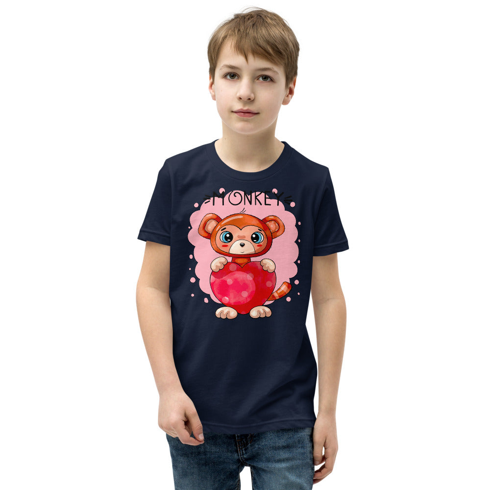 Funny Monkey with Heart, T-shirts, No. 0433