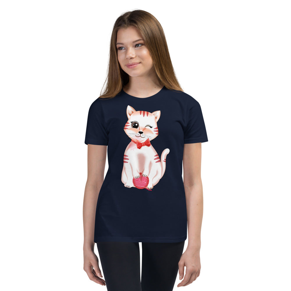 Funny Cat with Yarn Ball, T-shirts, No. 0503