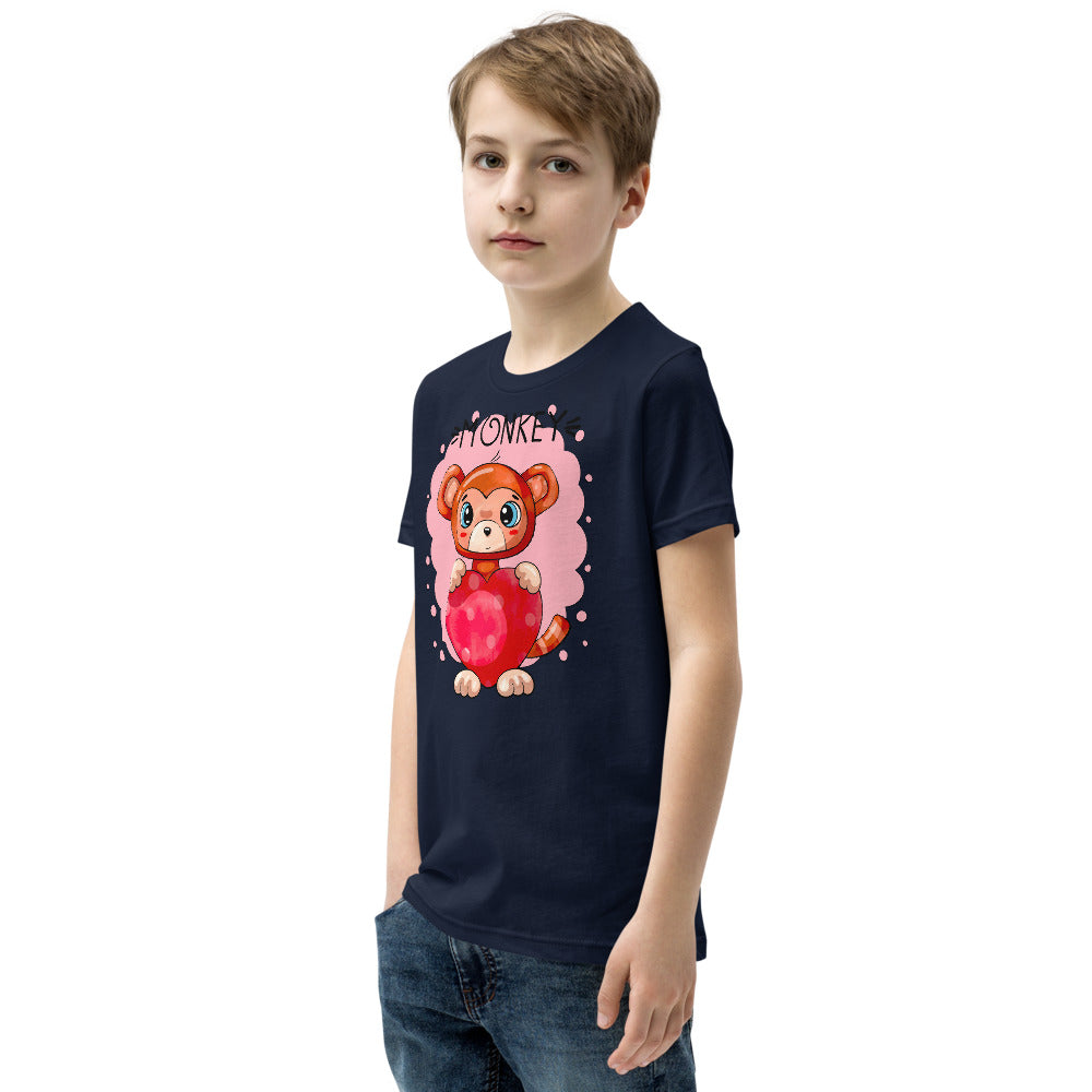 Funny Monkey with Heart, T-shirts, No. 0433