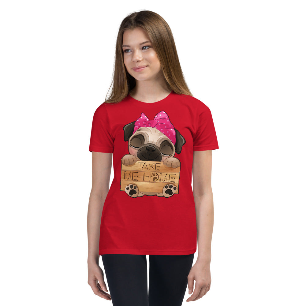 Funny Pug Dog Holding Board, T-shirts, No. 0434