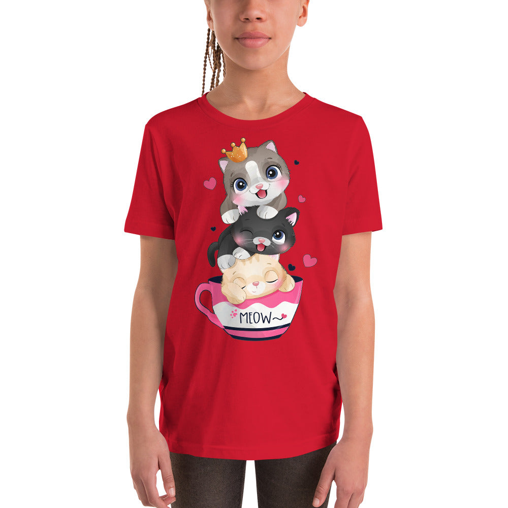 Funny Kitten Cats Playing inside Cup, T-shirts, No. 0420