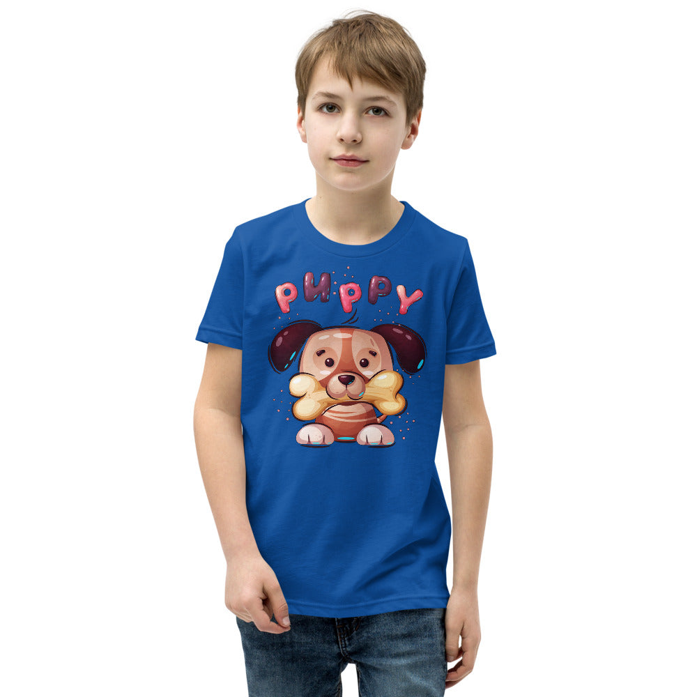 Funny Puppy Dog with Bone, T-shirts, No. 0444