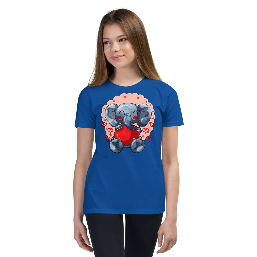 Funny Elephant with Heart, T-shirts, No. 0415