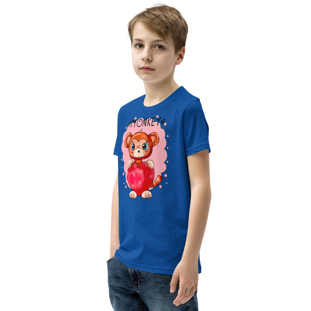 Funny Monkey with Heart, T-shirts, No. 0433