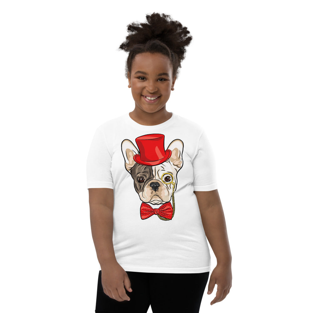 Gentleman French Bulldog Wears Red Hat, T-shirts, No. 0523