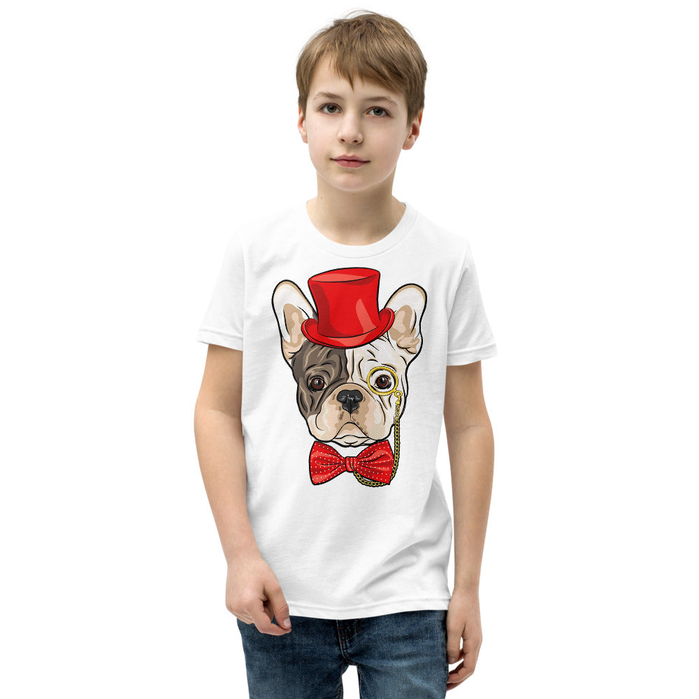 Gentleman French Bulldog Wears Red Hat, T-shirts, No. 0523