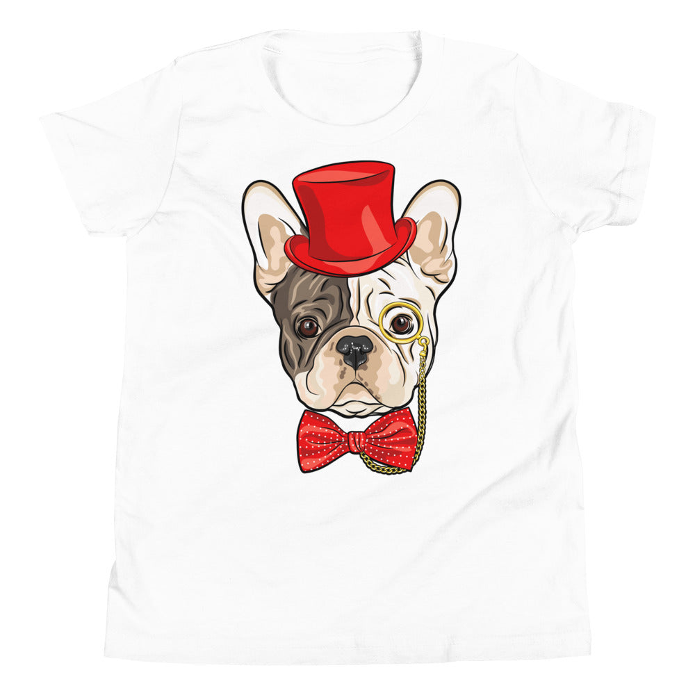 Gentleman French Bulldog Wears Red Hat, T-shirts, No. 0523