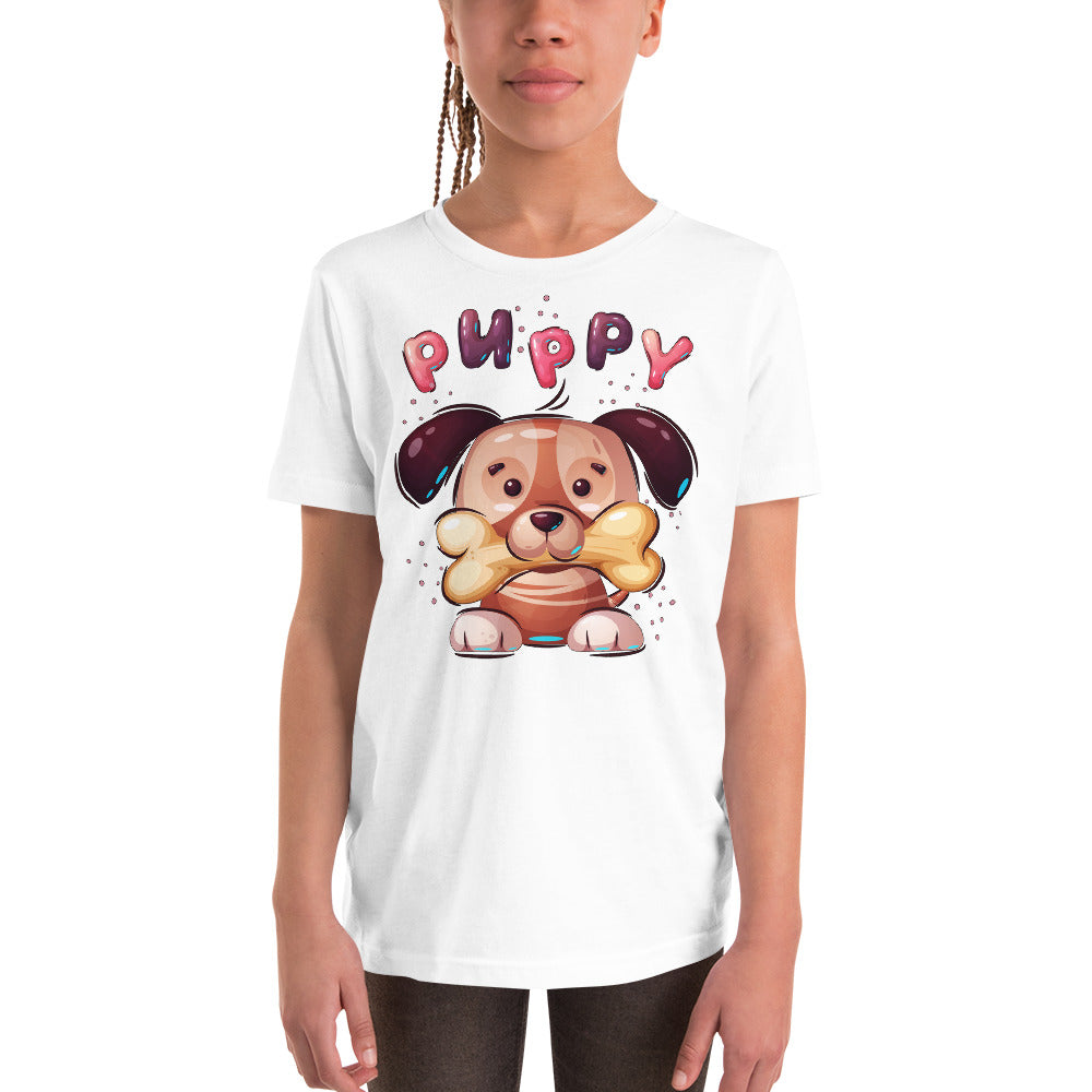 Funny Puppy Dog with Bone, T-shirts, No. 0444