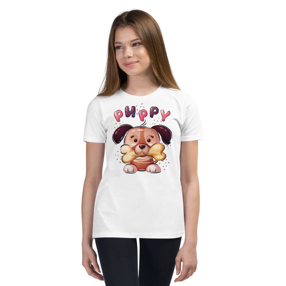 Funny Puppy Dog with Bone, T-shirts, No. 0444